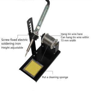 Havya Sehpası - Havya Standı Metal Lehim Makara ve Kalem Havya Tutuculu 100x200 mm Süngerli