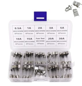 Cam Sigorta Seti 6x30 mm 72 Adet 9 Çeşit 250v Şeffaf Çantada