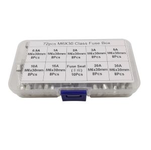 Cam Sigorta Seti 6x30 mm 72 Adet 9 Çeşit 250v Şeffaf Çantada