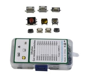 250 Parça Tact Switch Seti Smd Tip 10 Farklı Kılıf Plastik Çantada