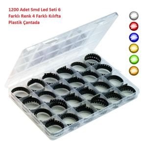 1200 Adet Smd Led Seti 6 Farklı Renk 4 Farklı Kılıfta Plastik Çantada