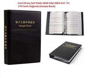 Smd Direnç Seti Kitabı 8500 Adet 0603 Kılıf  %1 170 Farklı Değerde (Sample Book)