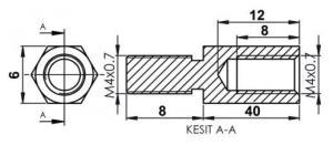 DİSTANS  METAL  AK-YP-4140  METRİK 4  40 mm  ERKEK - DİŞİ YÜKSELTEC