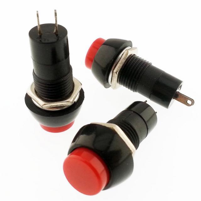 Ters Buton Yuvarlak Kırmızı 2 Pim Ic-187 ( Kapalı Kontak )