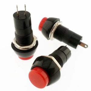 Ters Buton Yuvarlak Kırmızı 2 Pim Ic-187 ( Kapalı Kontak )