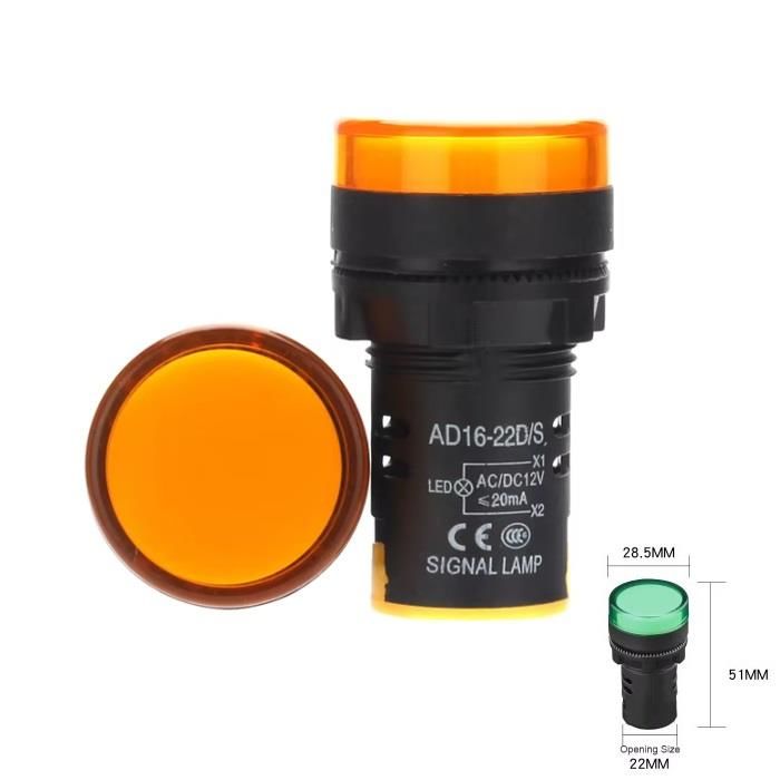 AD16-22DS Sarı 220v Ac 22mm Sinyal Gösterge Lambası (smd led)