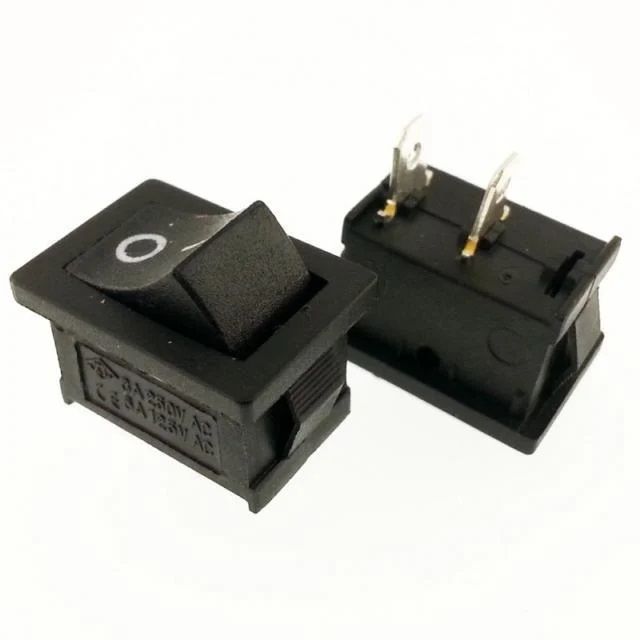 Buton Mini Siyah On Off ( On Mom ) Işıksız 2 Pin 6a 250v Kcd1-2 / Ic ...