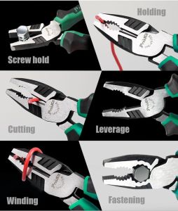 Proskit 1PK-051DS Yeşil Sap Elektrikçi Pense 205mm