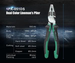 Proskit 1PK-051DS Yeşil Sap Elektrikçi Pense 205mm
