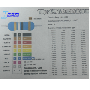 DİRENÇ SET 0,1R-4,7MR 1/2W  1100 ADET 110ÇEŞİT  %1 METAL FILM ŞEFFAF  ÇANTADA