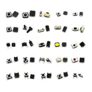 250 Adet Tact Switch Seti Dip Smd Kılıf 25 Farklı Çeşit Plastik Çantada
