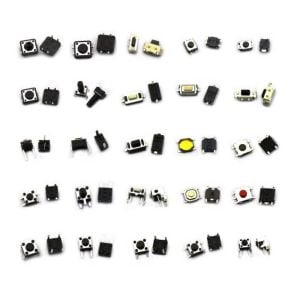 250 Adet Tact Switch Seti Dip Smd Kılıf 25 Farklı Çeşit Plastik Çantada