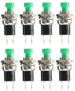 BUTON YUVARLAK  Metal 7mm YEŞİL (PUSH SWITCH) DİAFON TİP  IC-177