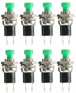 BUTON YUVARLAK  Metal 7mm YEŞİL (PUSH SWITCH) DİAFON TİP  IC-177