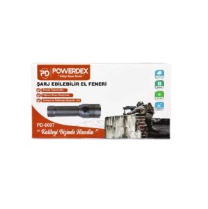 Powerdex PD-6007 Led El Feneri Su Geçirmez Şarjlı Profesyonel