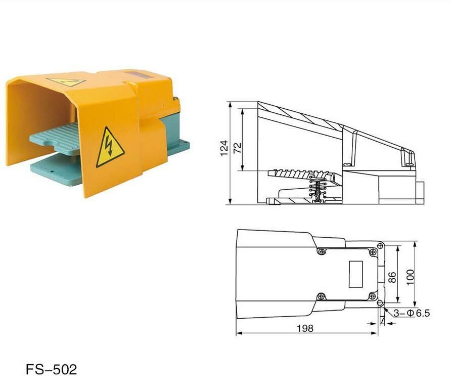 FS-502 Ayak Pedalı Tekli Tam Korumalı Döküm 250v 15a ( MPD-15600/LF32)