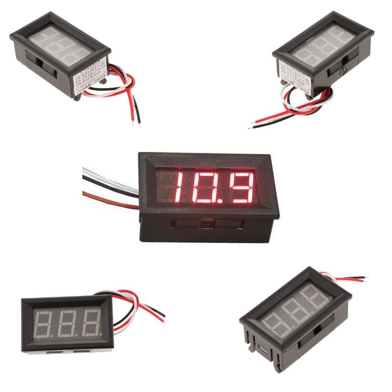 Voltmetre Dijital Kırmızı ( 0 ~ 100V DC ) 48x29x22