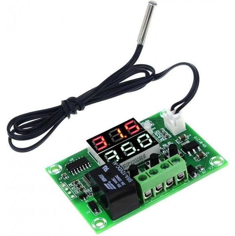 XH-W1219 DC 12V Çift Ekran Dijital Sıcaklık Kontrol Kartı Termostat ( Kuluçka Kümes )