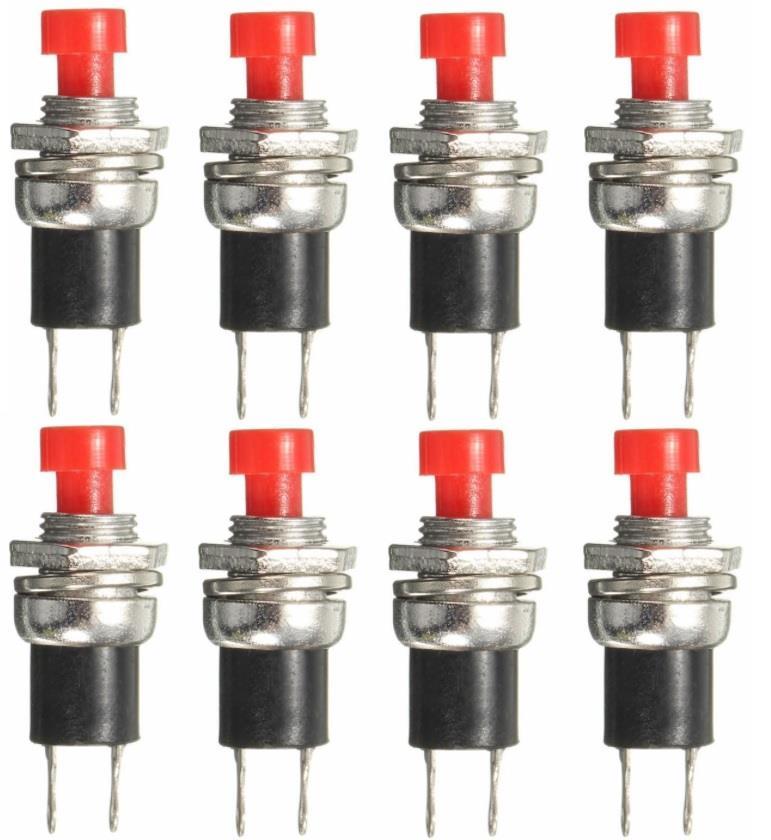 BUTON YUVARLAK  Metal 7mm KIRMIZI(PUSH SWITCH) DİAFON TİP  IC-177