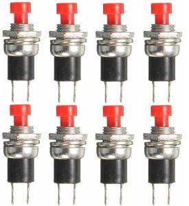 BUTON YUVARLAK  Metal 7mm KIRMIZI(PUSH SWITCH) DİAFON TİP  IC-177