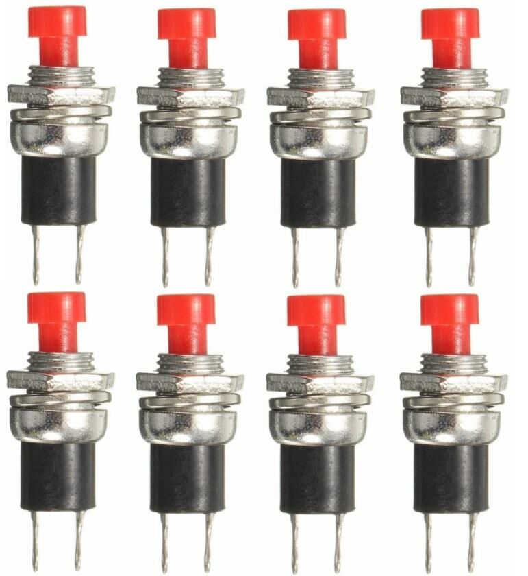 BUTON YUVARLAK  Metal 7mm KIRMIZI(PUSH SWITCH) DİAFON TİP  IC-177