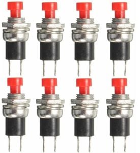 BUTON YUVARLAK  Metal 7mm KIRMIZI(PUSH SWITCH) DİAFON TİP  IC-177