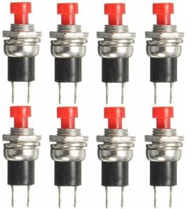 BUTON YUVARLAK  Metal 7mm KIRMIZI(PUSH SWITCH) DİAFON TİP  IC-177