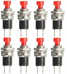 BUTON YUVARLAK  Metal 7mm KIRMIZI(PUSH SWITCH) DİAFON TİP  IC-177