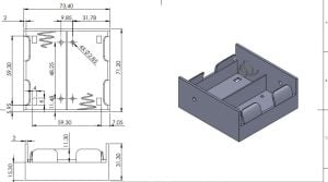 AK-BH-121-1A  2xD D-SİZE PİL YUVASI KABLOLU (ALTKY)