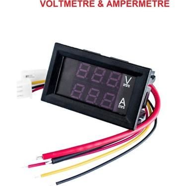 VOLTMETRE & AMPERMETRE  DUAL DİGİTAL (0 ~ 30V /  0 ~ 100A ) G.Y. DC ŞÖNTLÜ