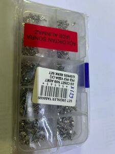 10 ÇEŞİT 500 ADET M2-M3 VİDA (X139) GÜMÜŞ RENK SET