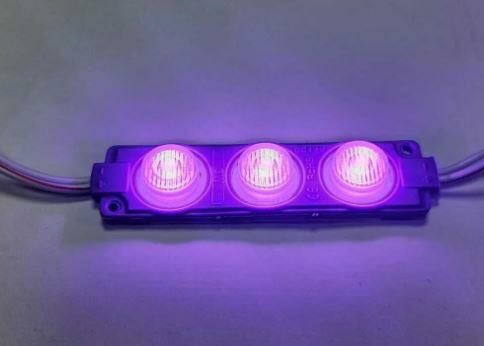 LELED-Modül ÜÇLÜ BÜYÜK MERCEKLİ 3W MOR 3030 smd LEDLİ 12V DC