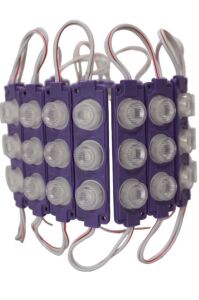 LELED-Modül ÜÇLÜ BÜYÜK MERCEKLİ 3W MOR 3030 smd LEDLİ 12V DC