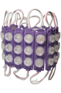 LELED-Modül ÜÇLÜ BÜYÜK MERCEKLİ 3W MOR 3030 smd LEDLİ 12V DC