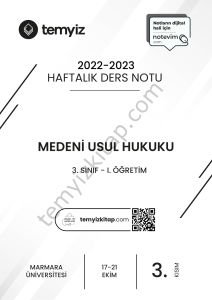 Medeni Usul Hukuku 1.Öğretim 22-23 Güz 3