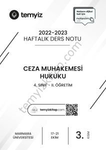 Ceza Muhakemesi Hukuku 2.Öğretim 22-23 Güz 3