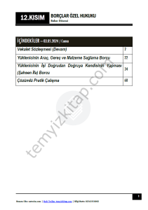 Borçlar Hukuku Özel Hükümler 23-24 Bahar 12