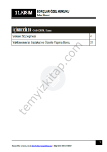 Borçlar Hukuku Özel Hükümler 23-24 Bahar 11