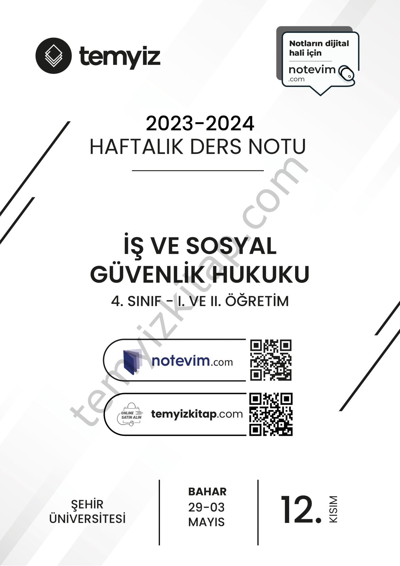 Şehir Üniversitesi İş ve Sosyal Güvenlik Hukuku 23-24 Bahar 12