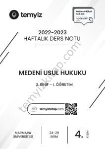 Medeni Usul Hukuku 1.Öğretim 22-23 Güz 4