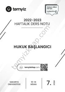 Sakarya Üniversitesi Hukuk Başlangıcı 22-23 Bahar 7