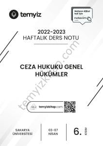 Sakarya Üniversitesi Ceza Hukuku Genel Hükümler 22-23 Bahar 6