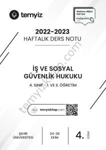 Şehir Üniversitesi İş ve Sosyal Güvenlik Hukuku 22-23 Güz 4