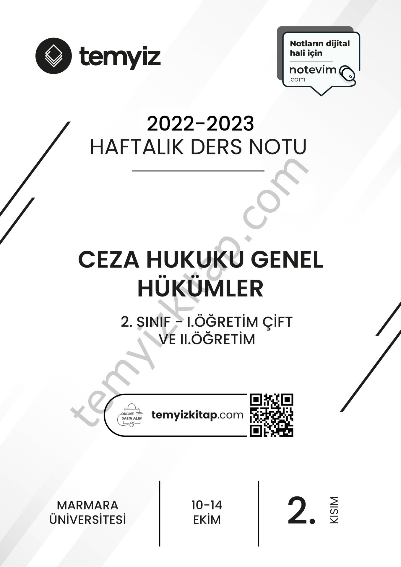Ceza Hukuku Genel Hükümler 1.Öğretim Çift ve 2.Öğretim 22-23 Güz 2