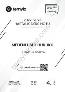 Medeni Usul Hukuku 2.Öğretim 22-23 Güz 4