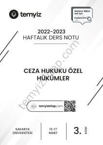 Sakarya Üniversitesi Ceza Hukuku Özel Hükümler 22-23 Bahar 3