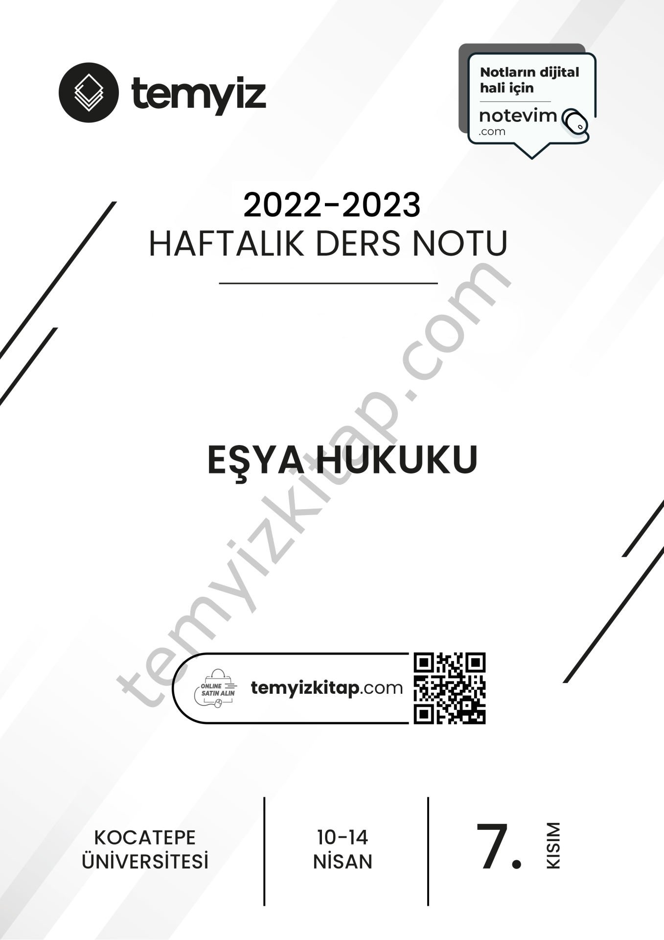 Kocatepe Üniversitesi Eşya Hukuku 22-23 Bahar 7