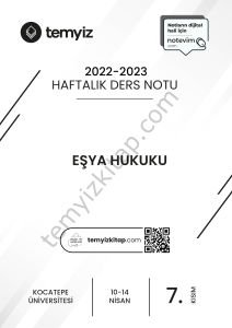 Kocatepe Üniversitesi Eşya Hukuku 22-23 Bahar 7
