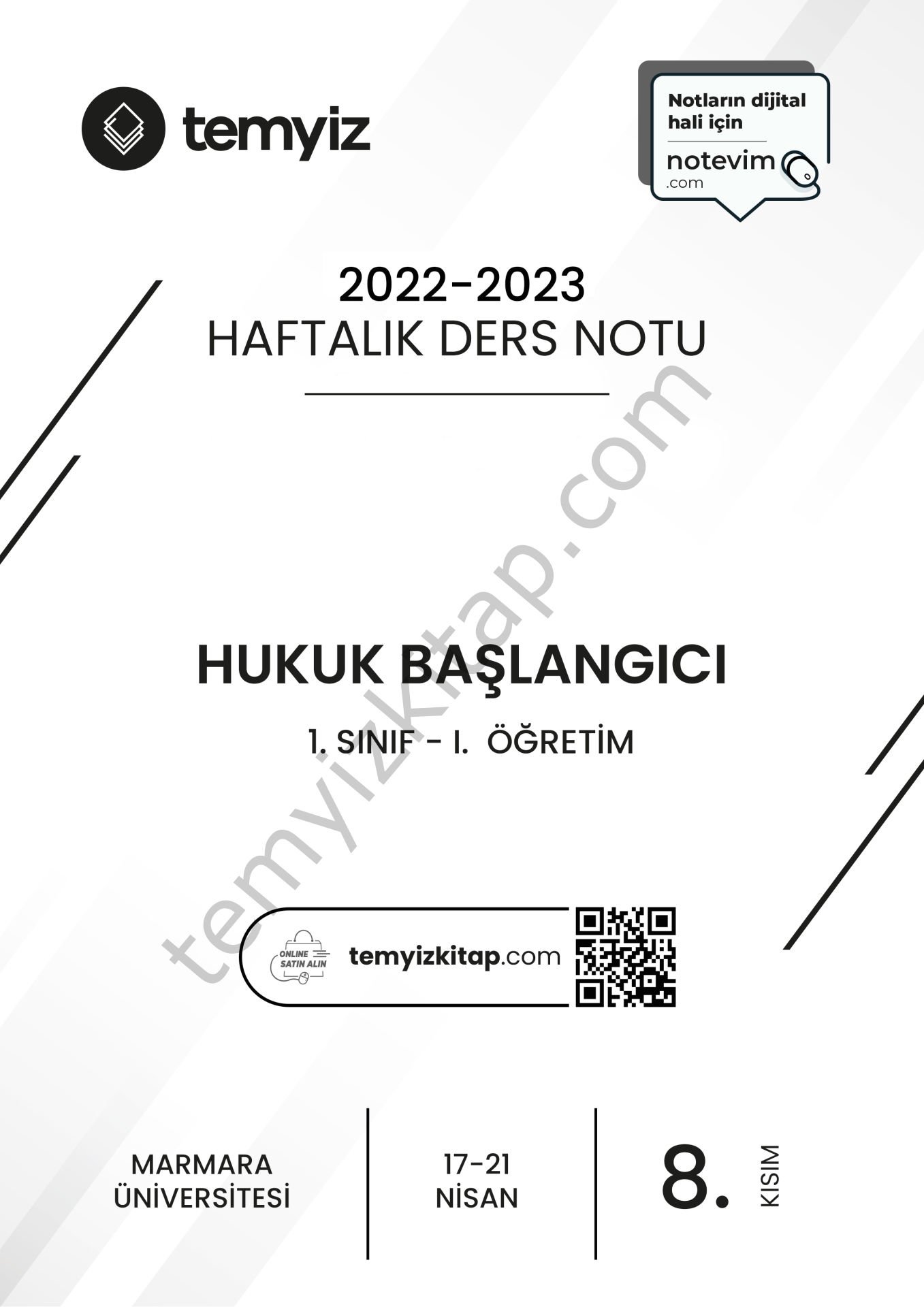 Hukuk Başlangıcı 1.Öğretim 22-23 Bahar 8