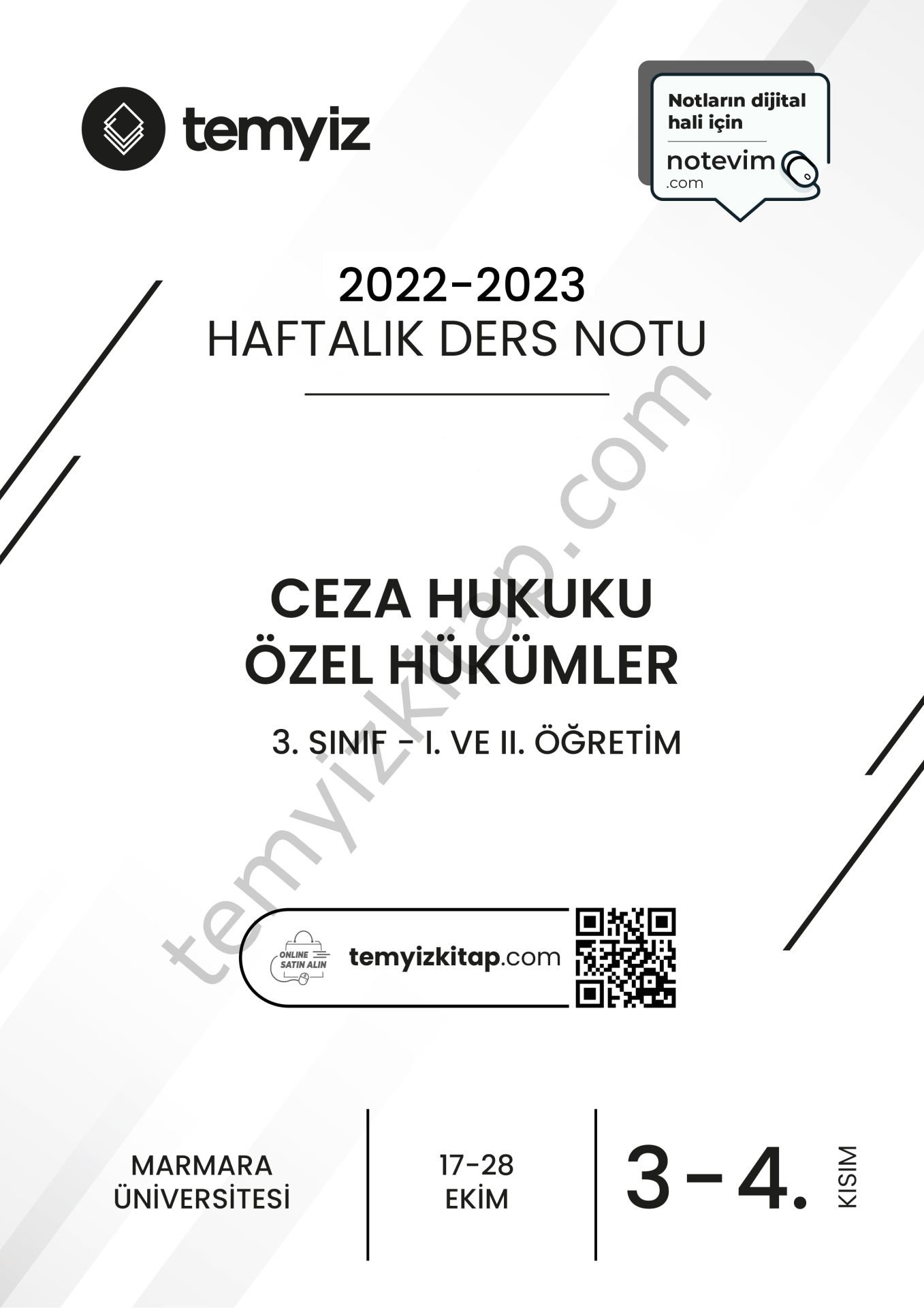 Ceza Hukuku Özel Hükümler 22-23 Güz 3 ve 4.Kısımlar